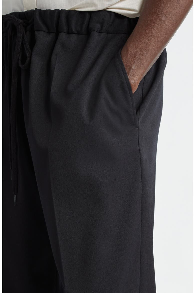 Twill Drawstring Pants, Alternate, color, BLACK