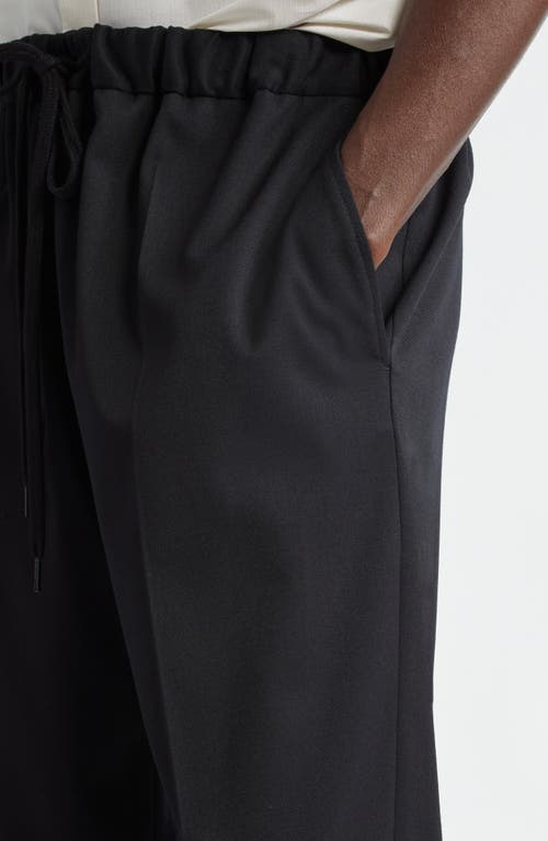 Mm6 Maison Margiela Twill Drawstring Pants In Black