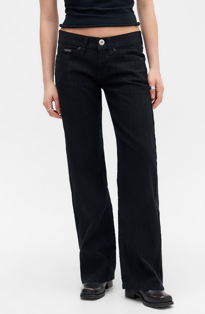 BDG Urban Outfitters Kayla Low Rider Textured Trouser Leg Jeans, Main, color, Black