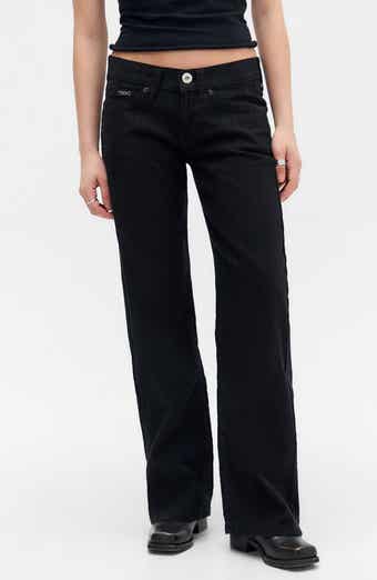 Kayla Low Rider Textured Trouser Leg Jeans