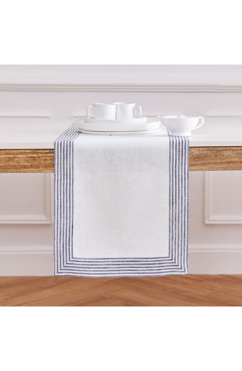 Solino Home Linen Table Runner - Lucca, Main, color, Navy