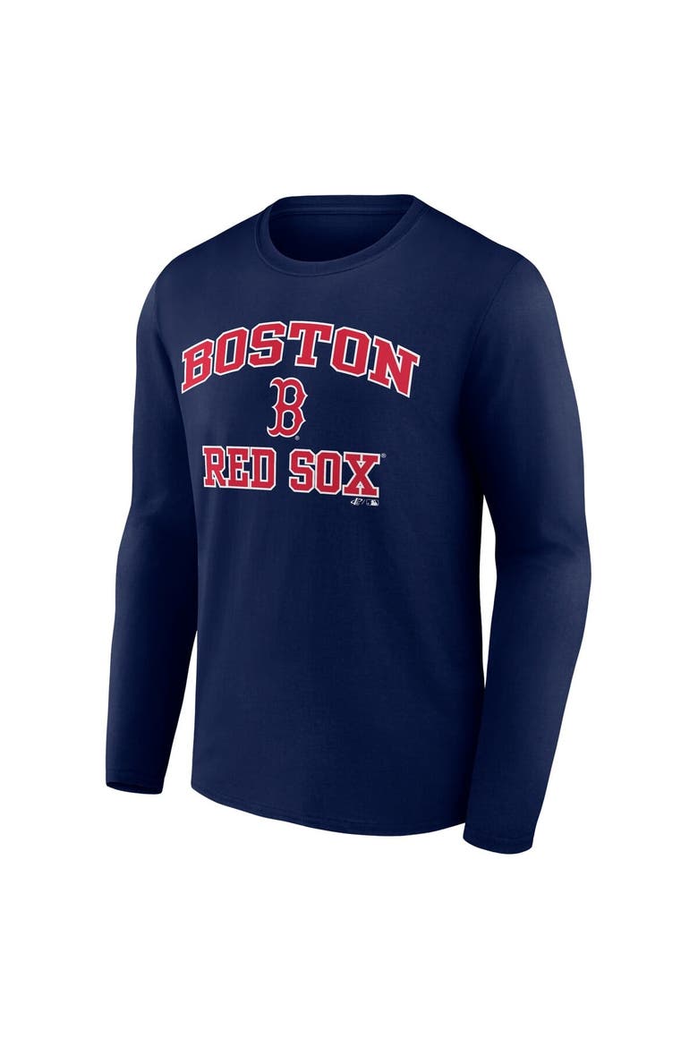 Men's Logo Athletic Navy Boston Red Sox Heart & Soul Long Sleeve T-Shirt, Alternate, color, Navy
