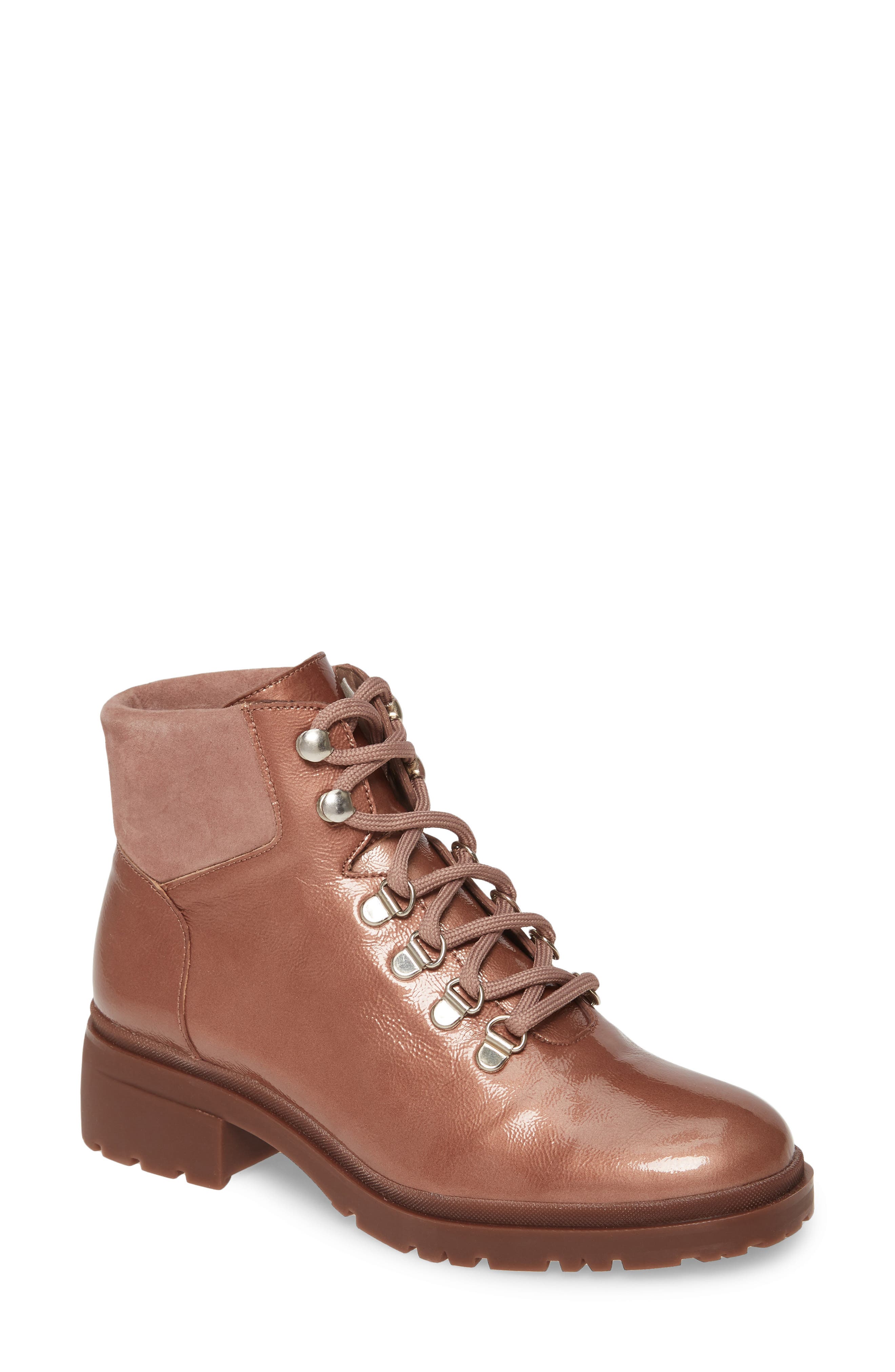 C-4840 Lace-Up Boot, Main, color, LACK BLUSH METALLIC LEATHER