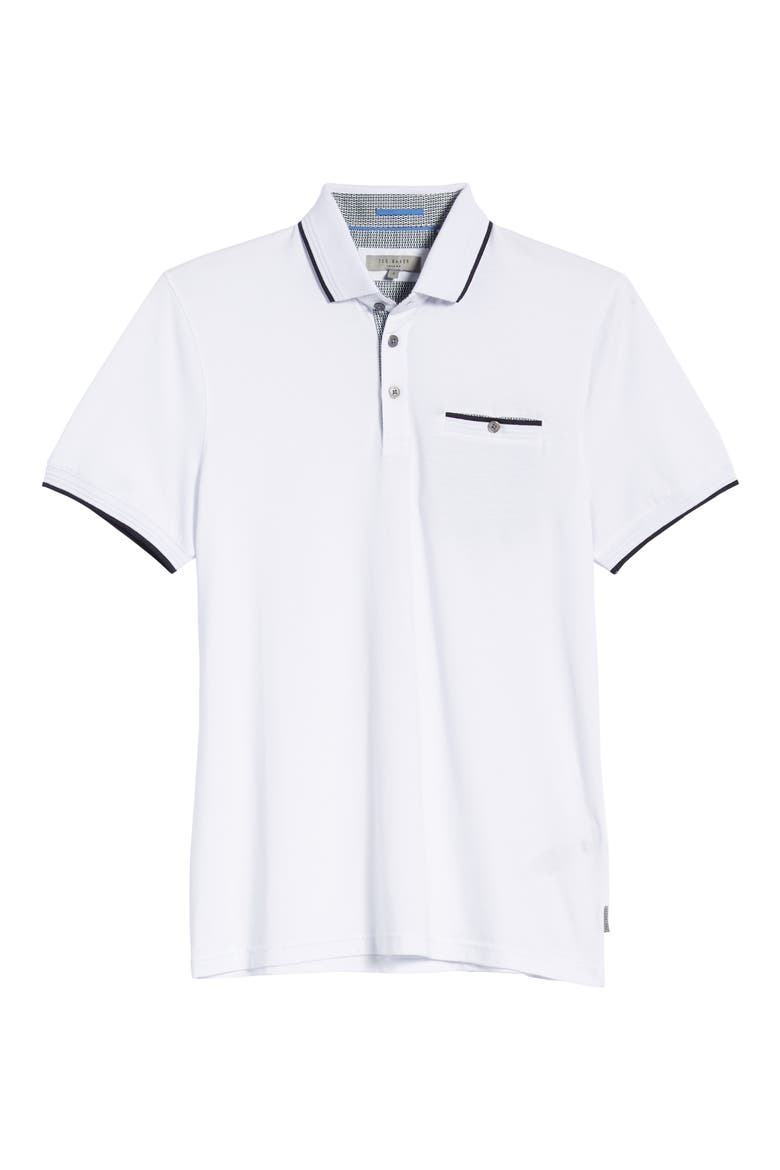 Derry Slim Fit Polo, Alternate, color, WHITE