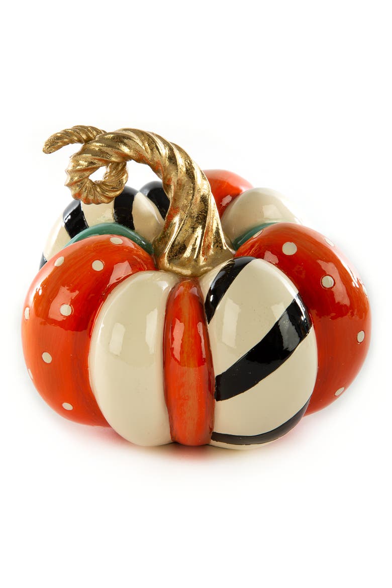 Patchwork Spice Mini Pumpkin Ornament, Main, color, ORANGE