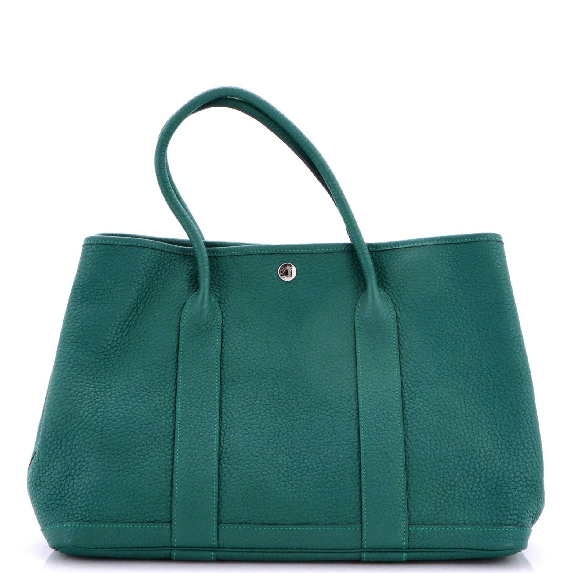 Garden Party Tote Leather 36, Main, color, Green