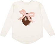 Sweet Wink Bow Football Patch Women's Sweatshirt