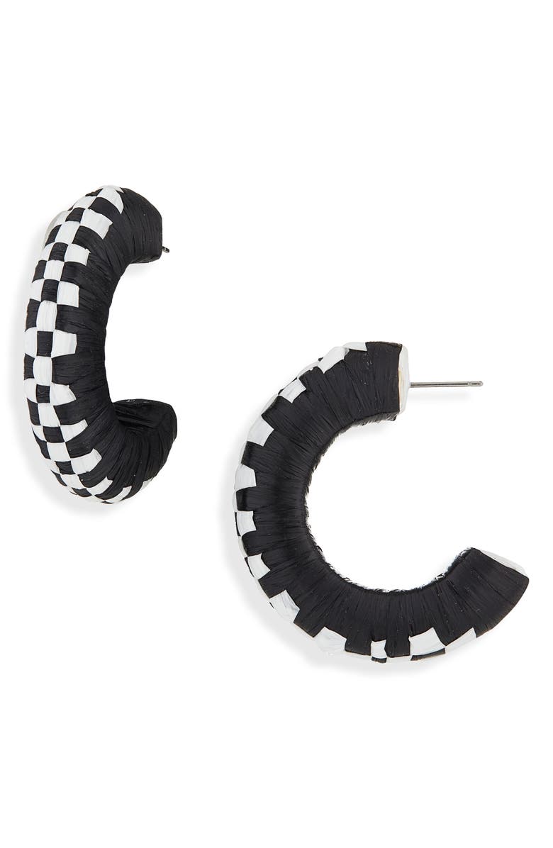 Cara Bow Fringe Crystal Statement Stud Earrings, Main, color, Black