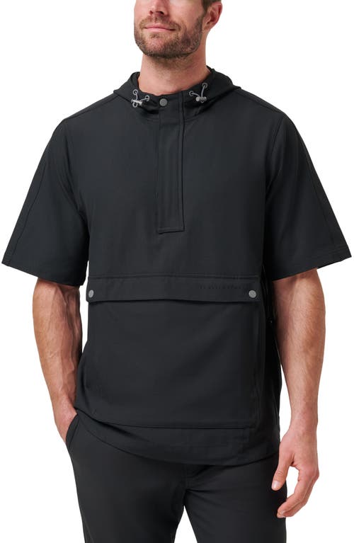 Travismathew Sport Mode Short Sleeve Hoodie In Black
