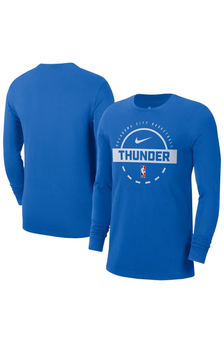 Nike Men's Nike Blue Oklahoma City Thunder Authentic Long Sleeve Practice T-Shirt, Main, color, Blue