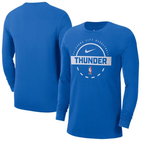 Men's Nike  Blue Oklahoma City Thunder Authentic Long Sleeve Practice T-Shirt