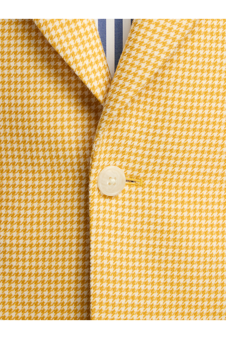 Houndstooth Wool Single Breasted Peak Lapel Sport Coat, Alternate, color, Yellow