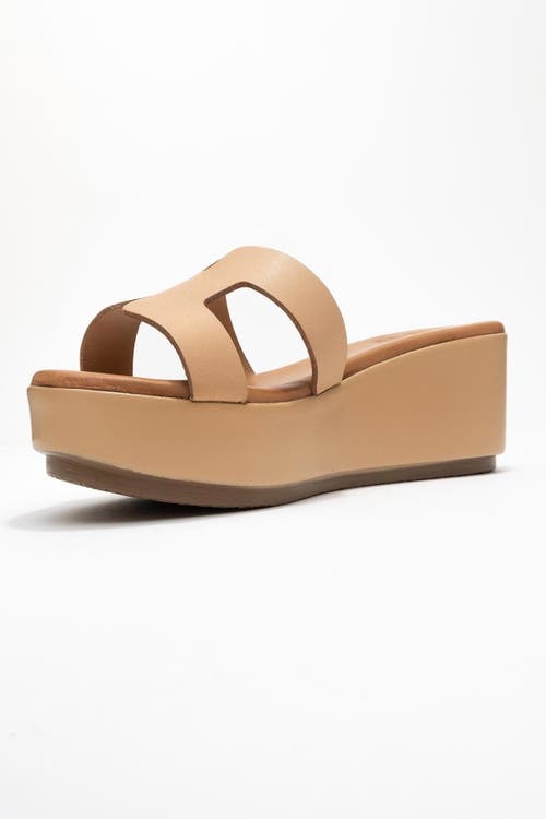 Forever & Always Shoes Lia Leather Platform Sandal In Brown