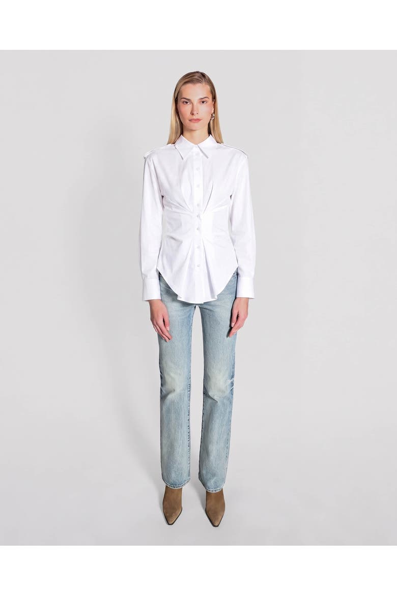 Nemesis Cinched Epaulet Shirt, Alternate, color, White