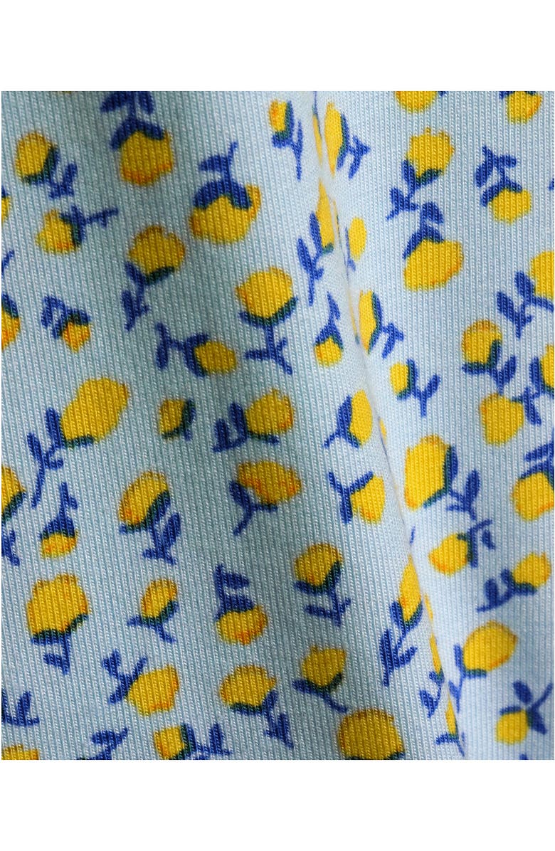 Lands' End Knit 2 Piece Pajama Set - Short Sleeve Top and Shorts, Alternate, color, Misty Blue Floral