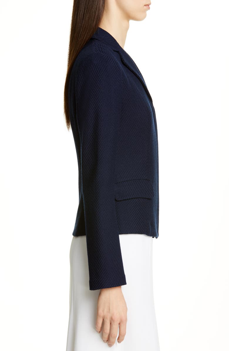 St. John Collection Sarga Knit Twill Zip Front Jacket, Alternate, color, 