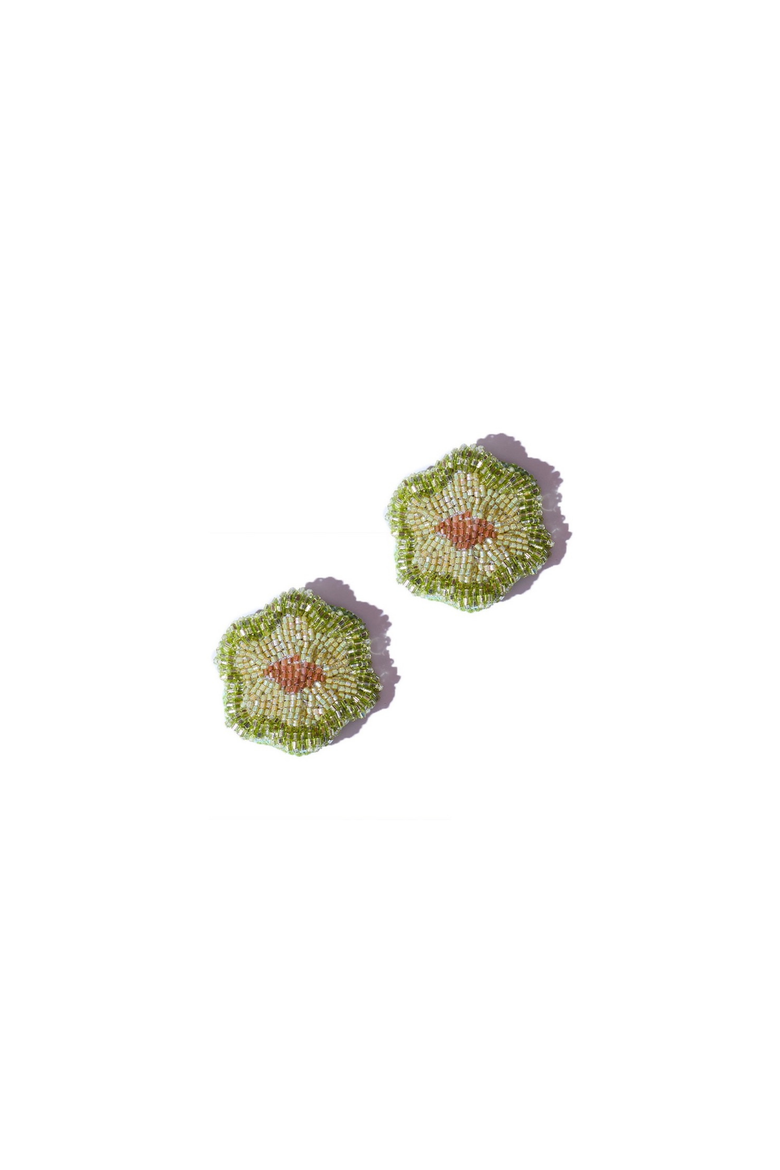 Moss Bloom Earrings, Alternate, color, Green