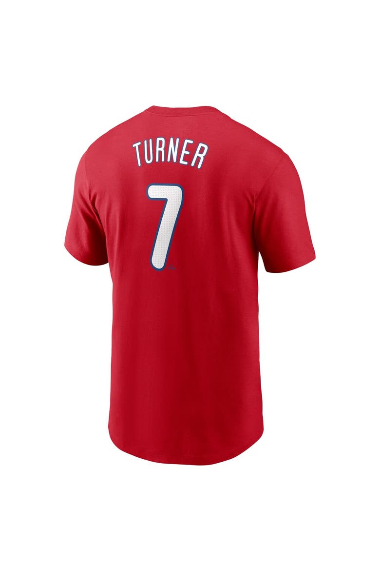 Men's Nike Trea Turner Red Philadelphia Phillies Fuse Name & Number T-Shirt, Alternate, color, Red