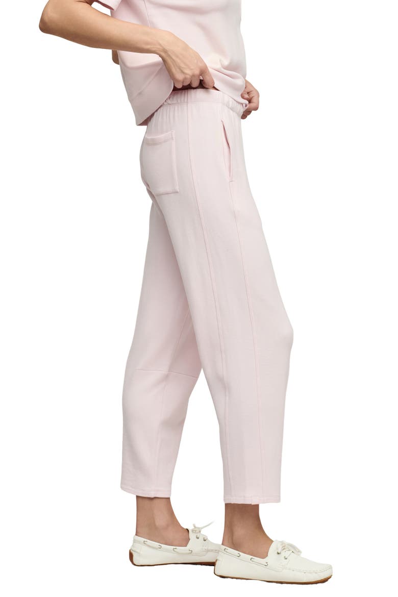 Brushed Fleece Seamed Ankle Pants, Alternate, color, PINK SAND