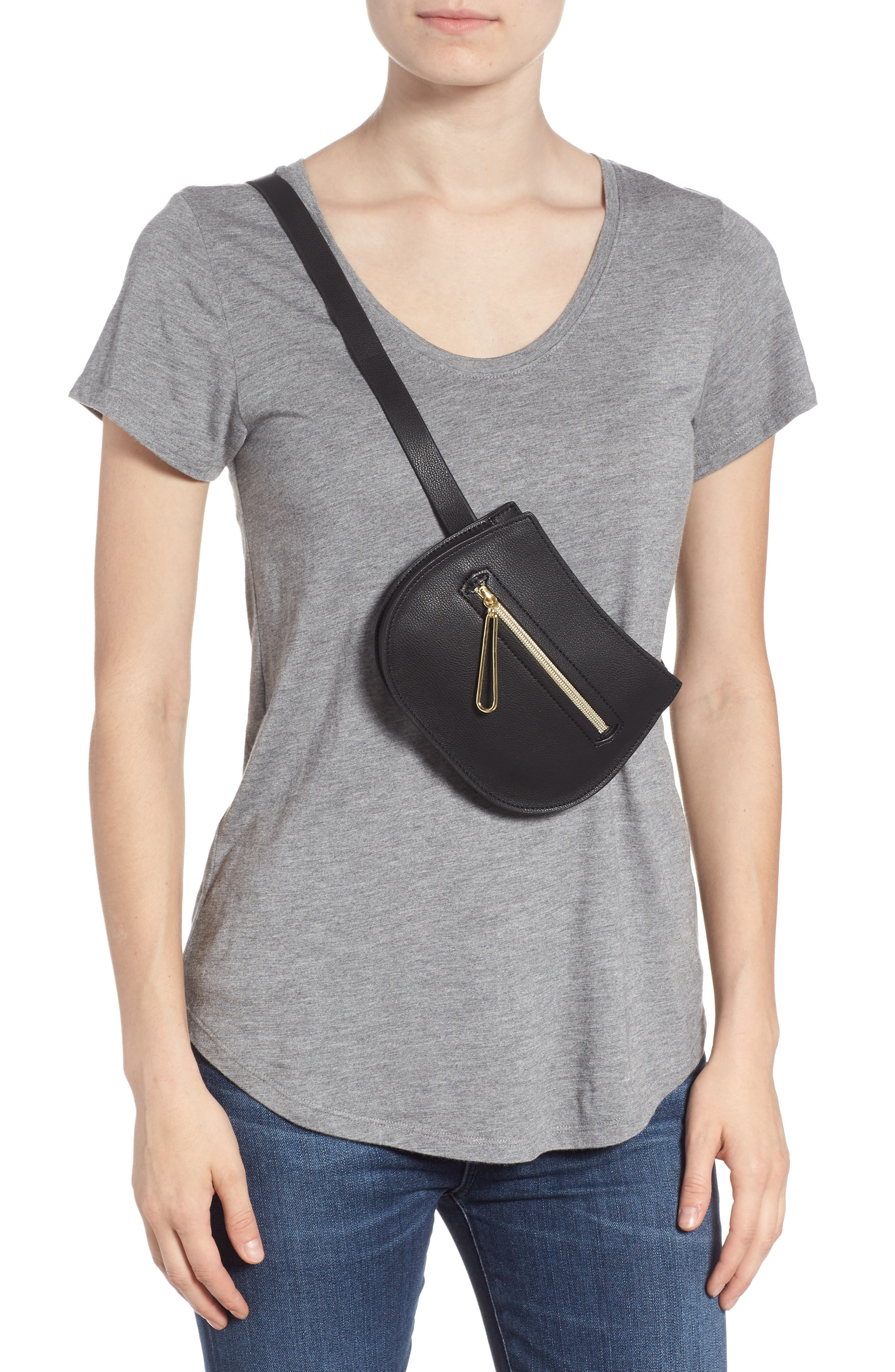 Danielle Nicole Trish Faux Leather Belt Bag, Alternate, color, 