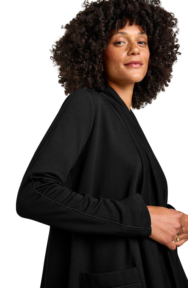 Splendid Supersoft Knit Drape Jacket, Alternate, color, Black