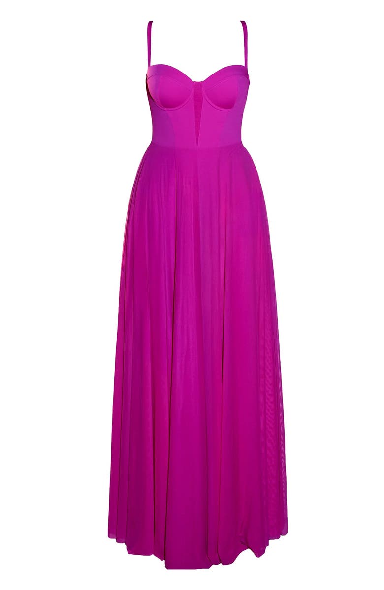 TA3 Mega Sculpting Push-Up Maxi Dress, Alternate, color, Electric Fuchsia
