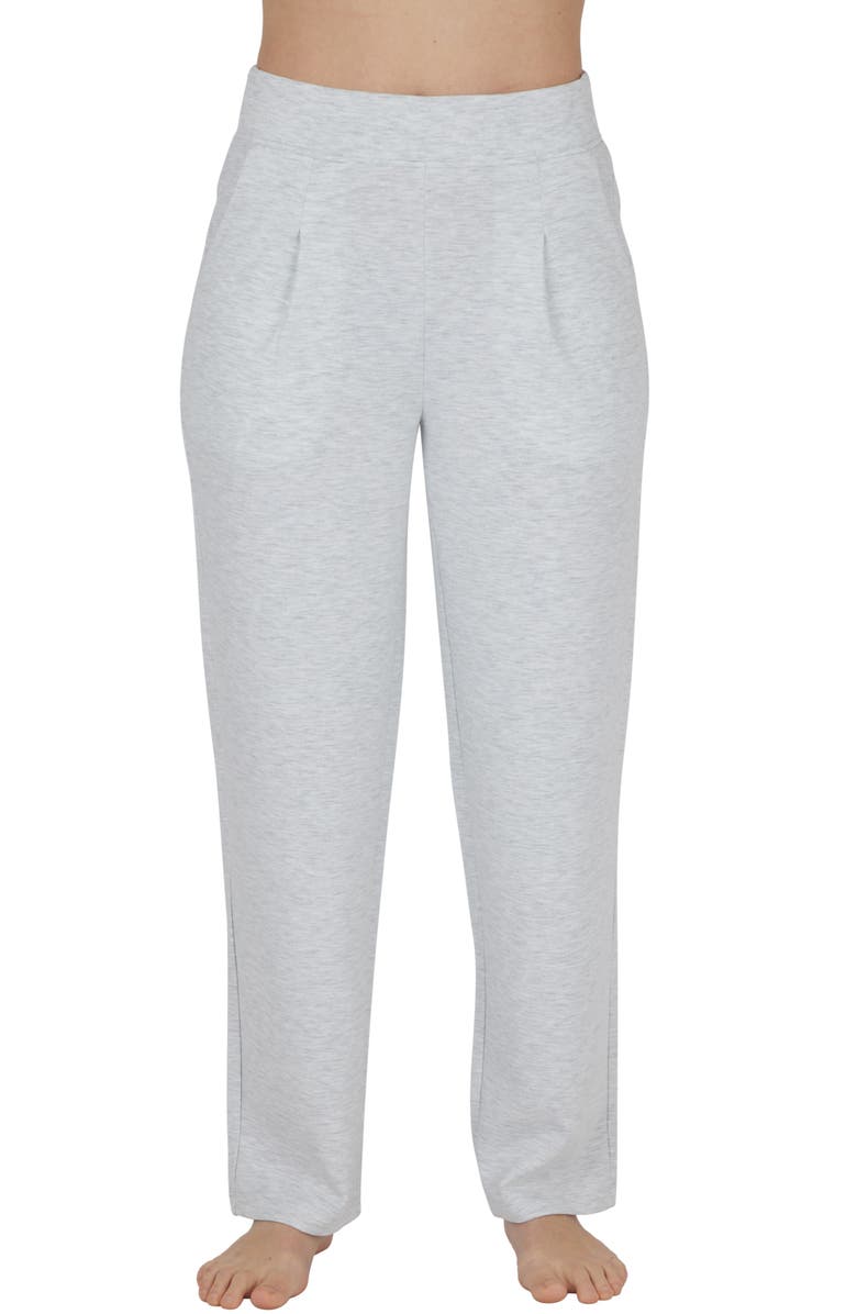 YOGALICIOUS Straight Leg Scuba Pants, Main, color, Heather Light Grey