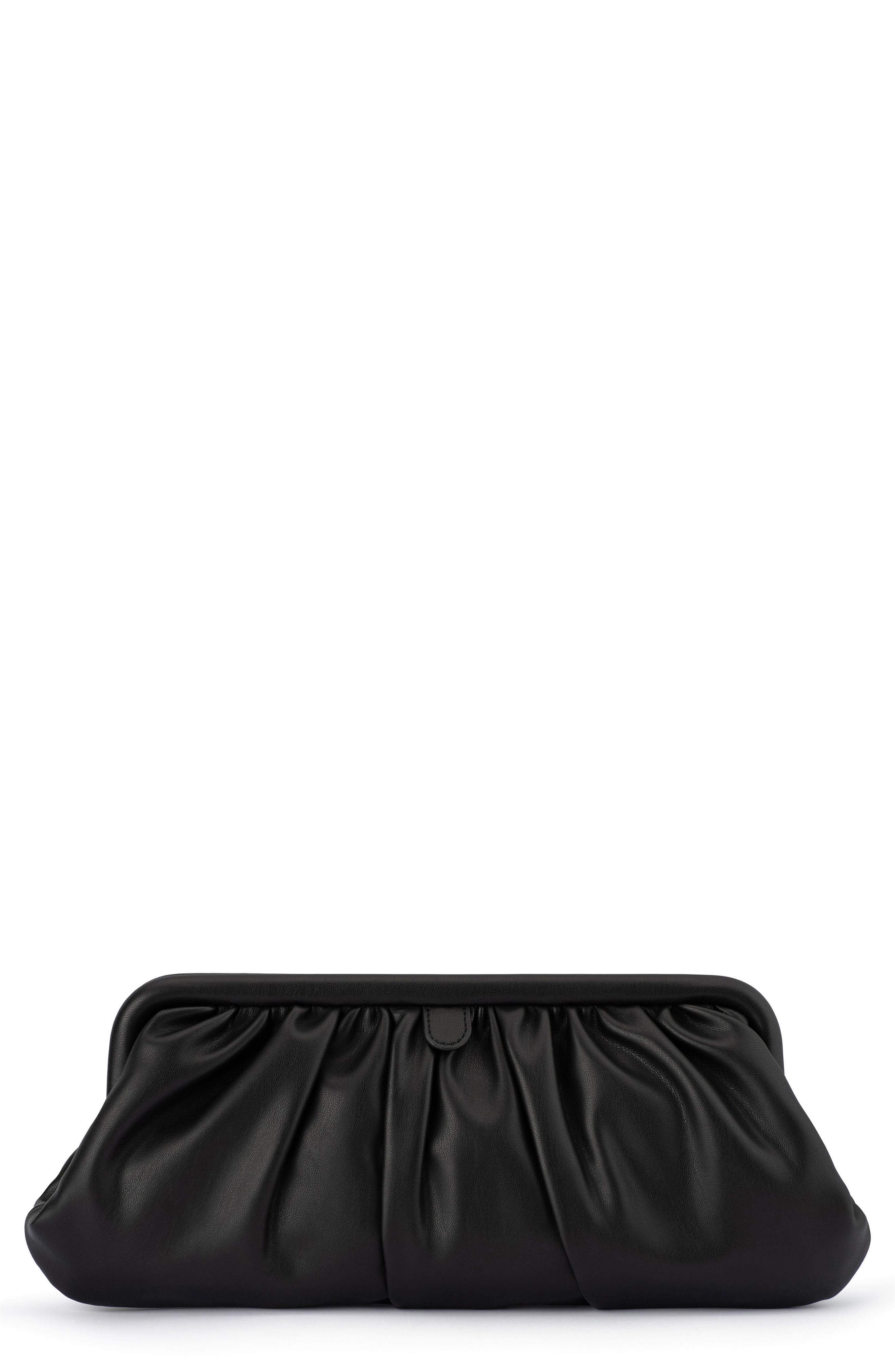Olga Berg Catherine Frame Clutch, Main, color, Black