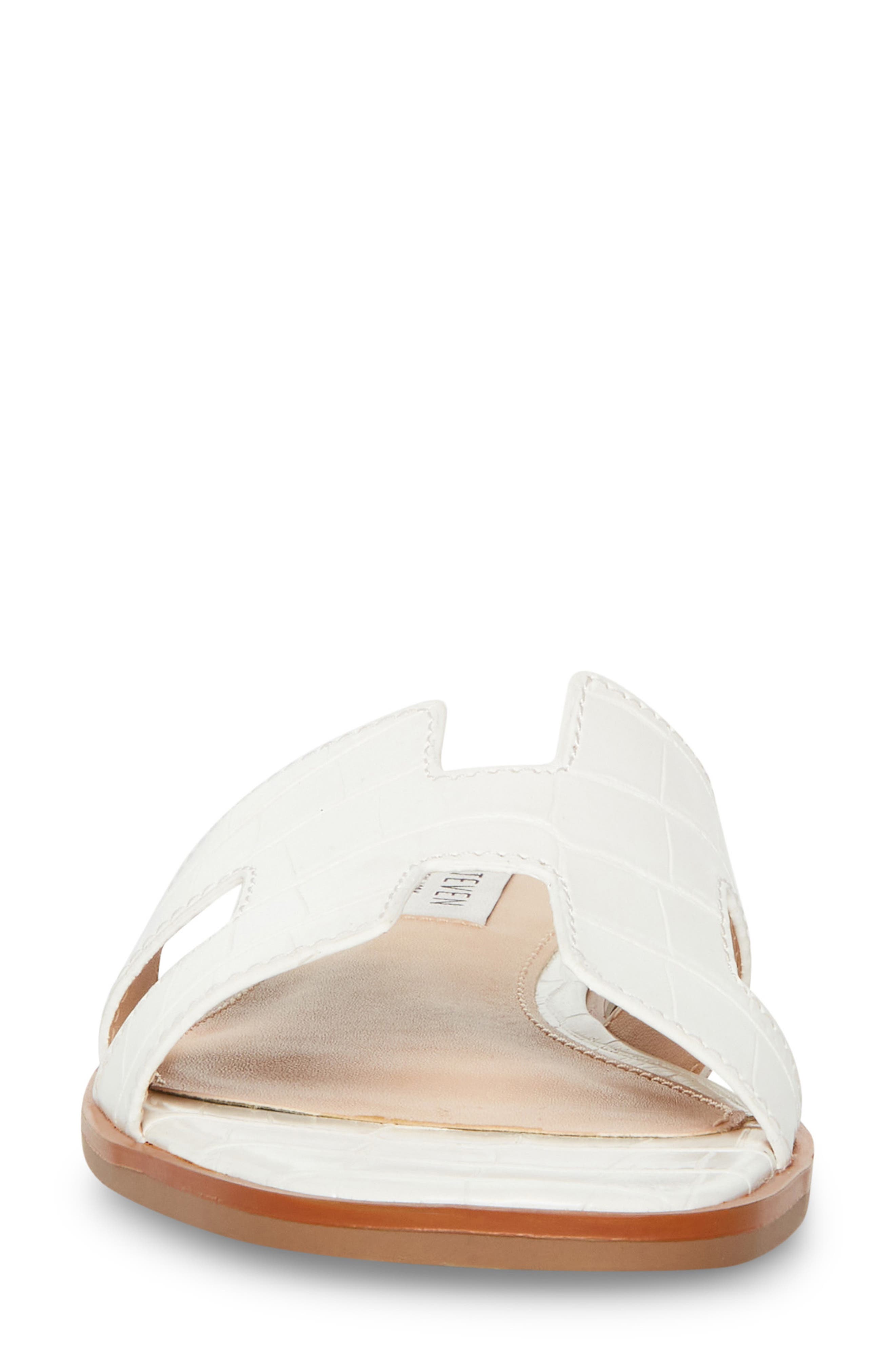 Steven New York Harlien Slide Sandal, Alternate, color, White Croc