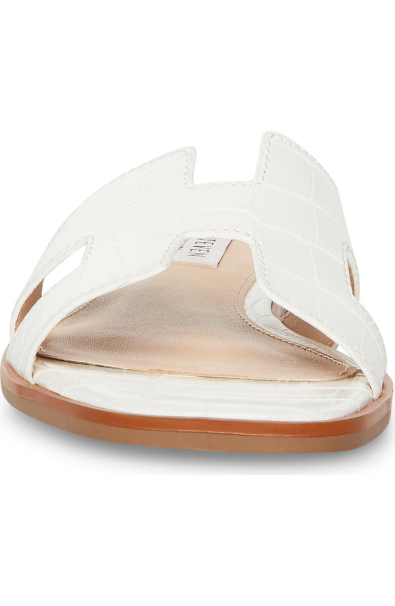 Steven New York Harlien Slide Sandal, Alternate, color, White Croc