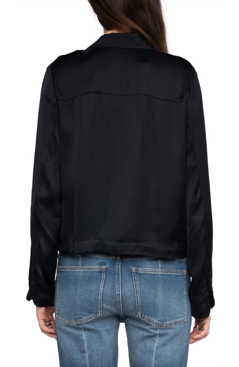 Zadig & Voltaire Tussi Satin Top, Alternate, color, Black