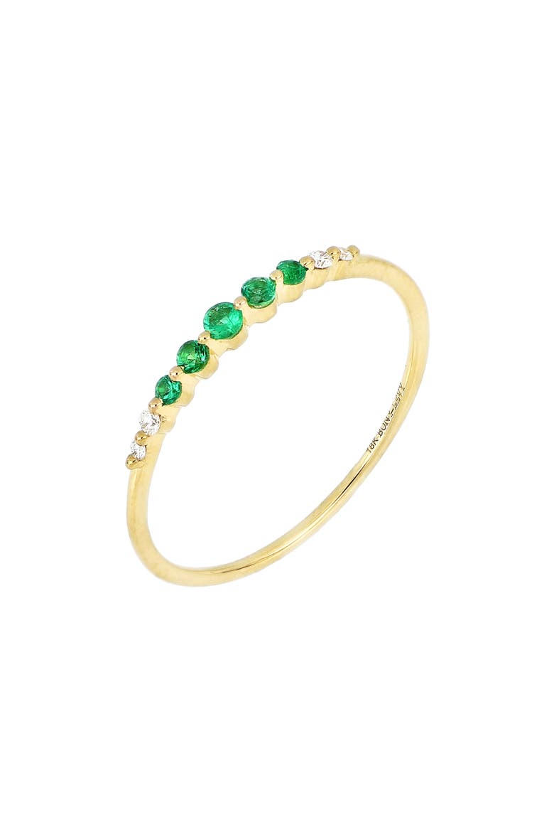 El Mar Emerald & Diamond Stacking Ring (Nordstrom Exclusive), Main, color, 18K YELLOW GOLD