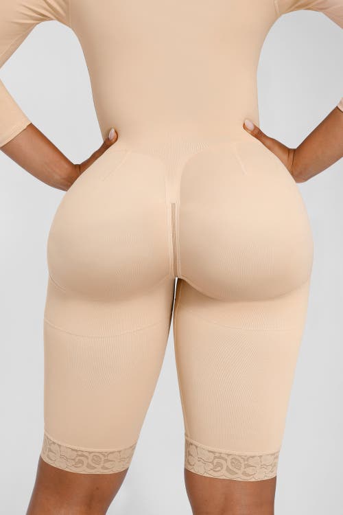 Shapellx Airslim Open Bust Butt-lifting Bodysuit In Ivory