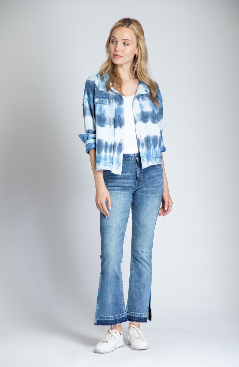 APNY Tie Dye Stripe Cotton Knit Jacket, Alternate, color, 