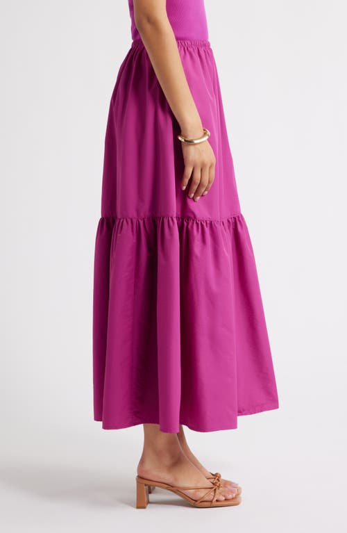 Open Edit Tiered Maxi Skirt In Blue