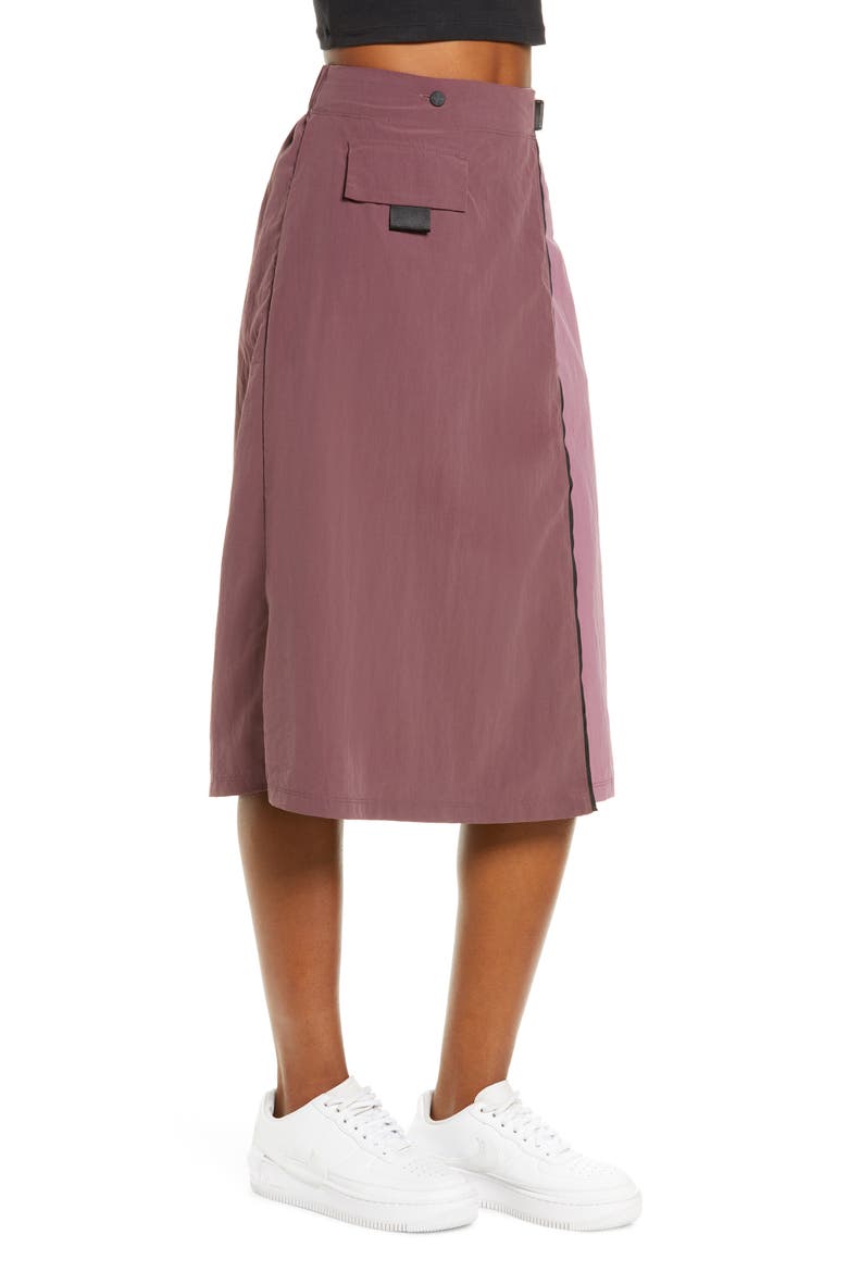 Sportswear Tech Pack Wrap Skirt, Alternate, color, DARK WINE/ LIT MULBERRY/ BLACK