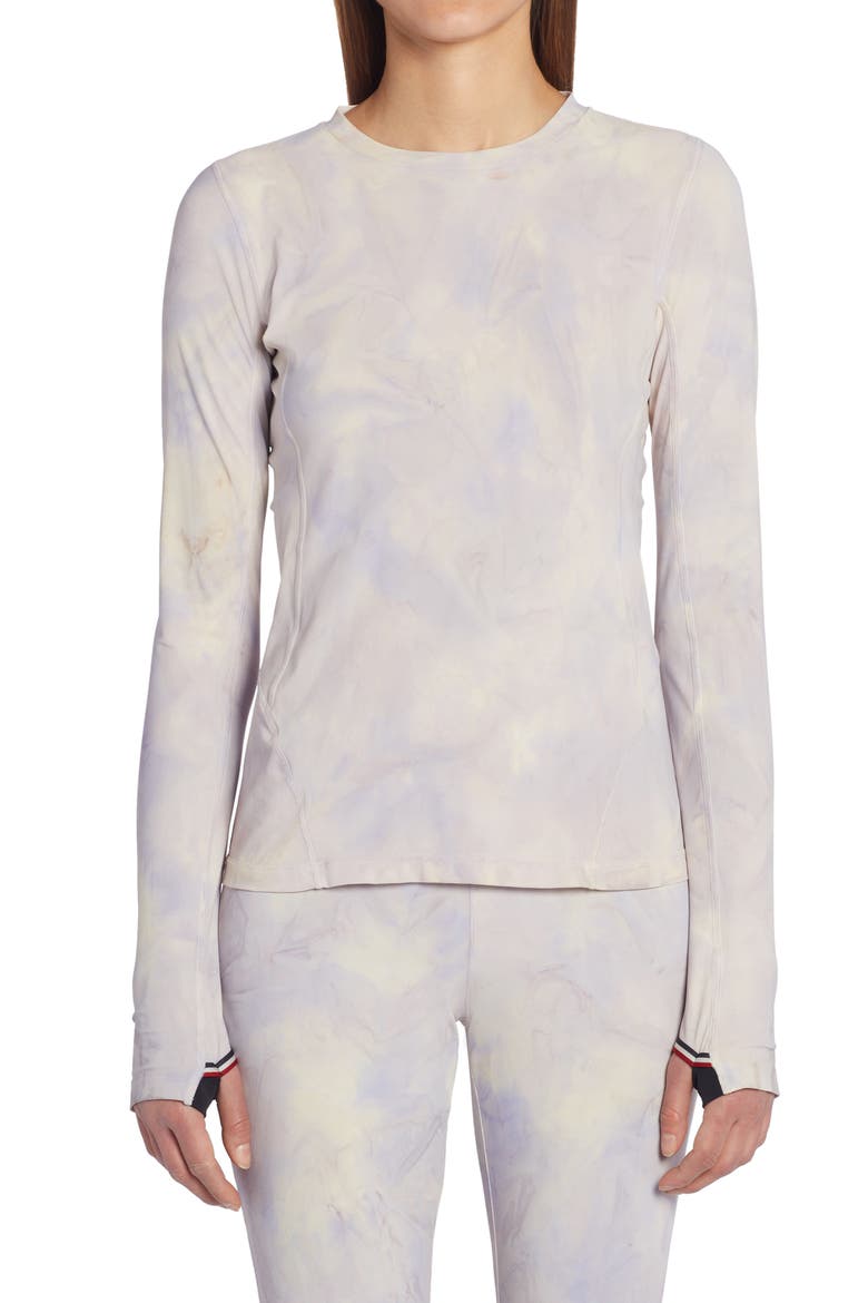 Tie Dye Long Sleeve Top, Main, color, LAVENDER/ OFF WHITE