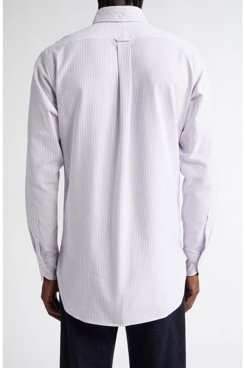 Ticking Stripe Oxford Button-Down Shirt, Alternate, color, 902 PURPLE