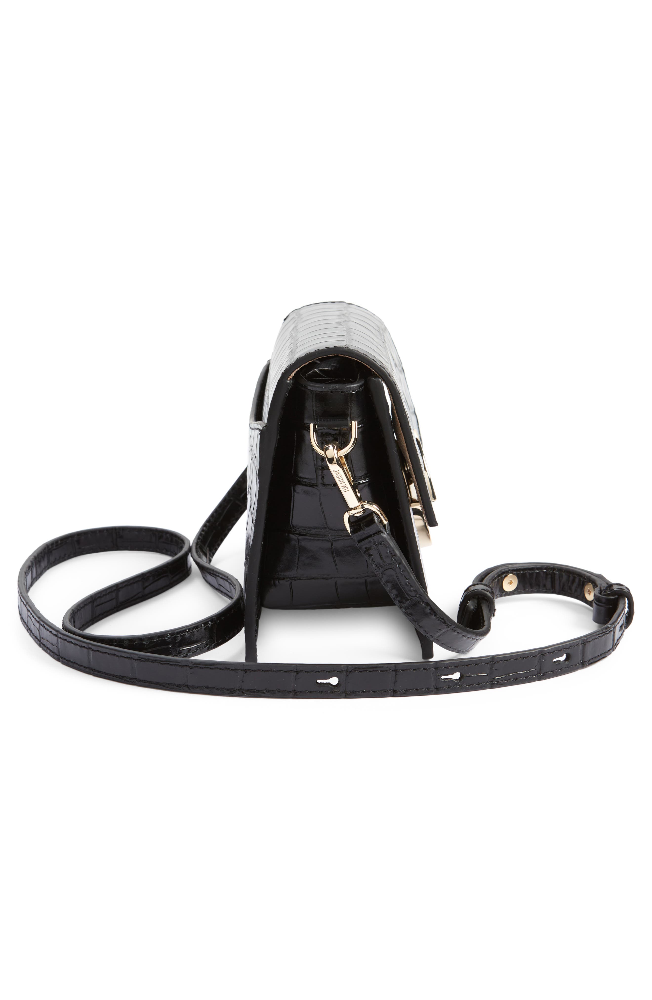 JASON WU Orbit Croc Embossed Leather Crossbody Bag, Alternate, color, 