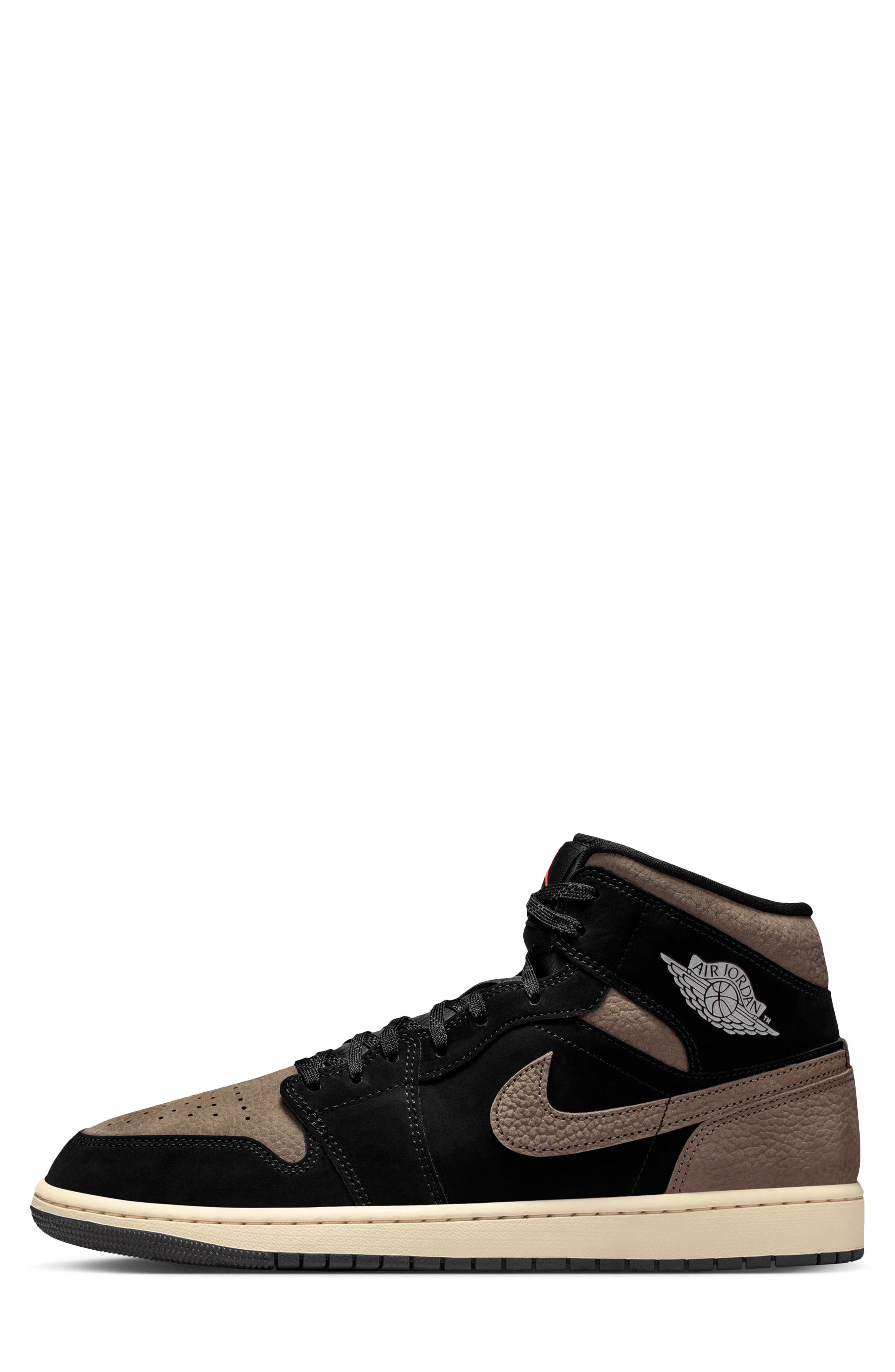 Jordan Air Jordan 1 Mid SE Sneaker, Alternate, color, Black/ Olive Grey