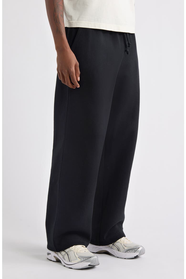 Straight Leg Fleece Sweatpants, Alternate, color, BLACK