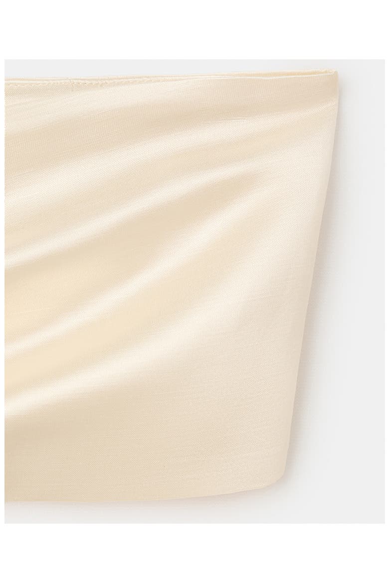 Satin Crop Bandeau Top, Alternate, color, BEIGE