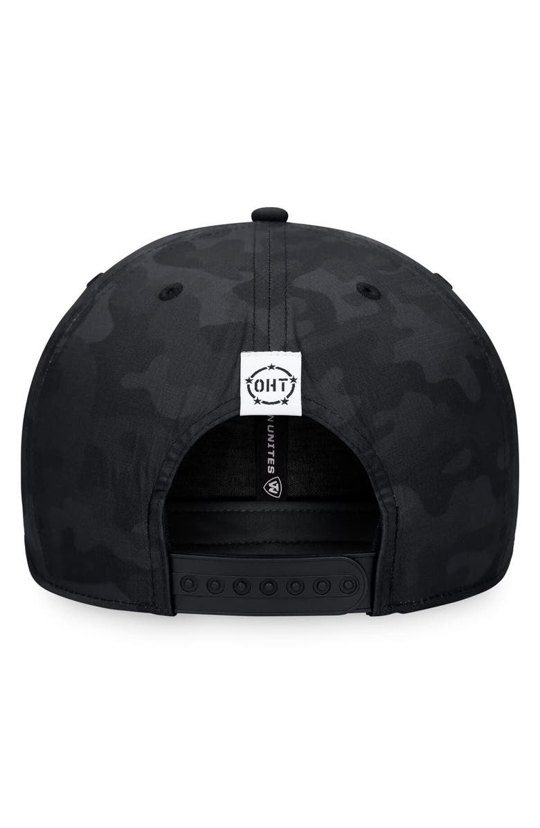 TOP OF THE WORLD Men's Top of the World Black Wisconsin Badgers OHT Military Appreciation Troop Snapback Hat, Alternate, color,