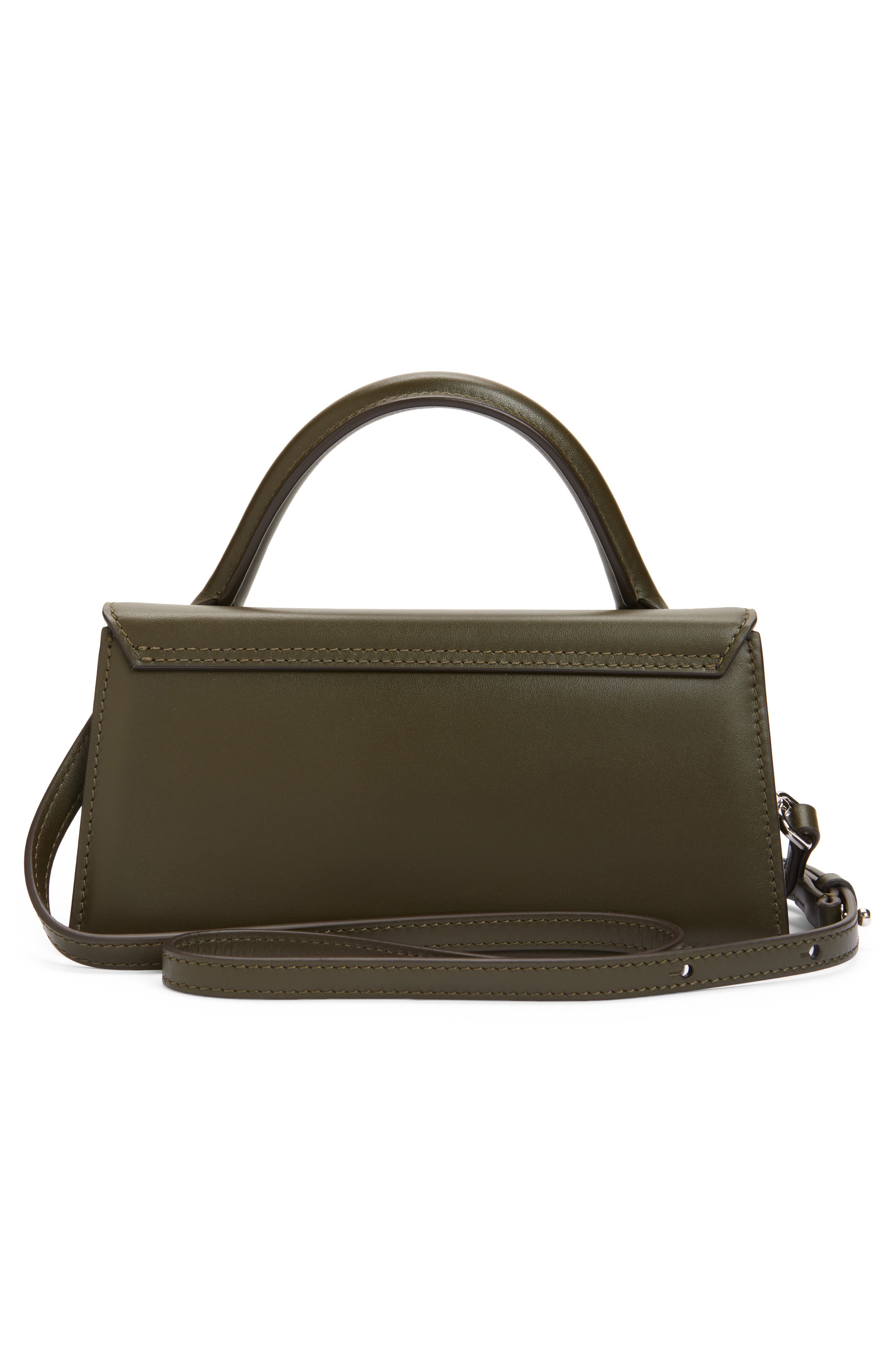 Jacquemus Le Chiquito Long Leather Top Handle Bag, Alternate, color, Dark Khaki 580