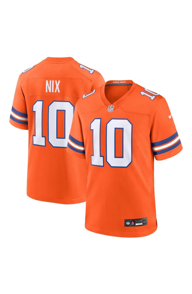 Nike Youth Nike Bo Nix Orange Denver Broncos Game Jersey, Main, color, Orange