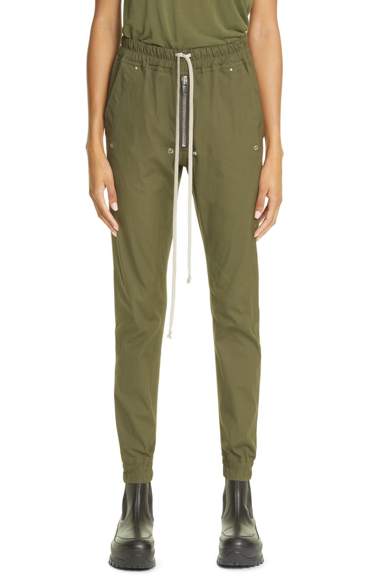 Rick Owens Bela Drawstring Stretch Cotton Joggers, Main, color, 