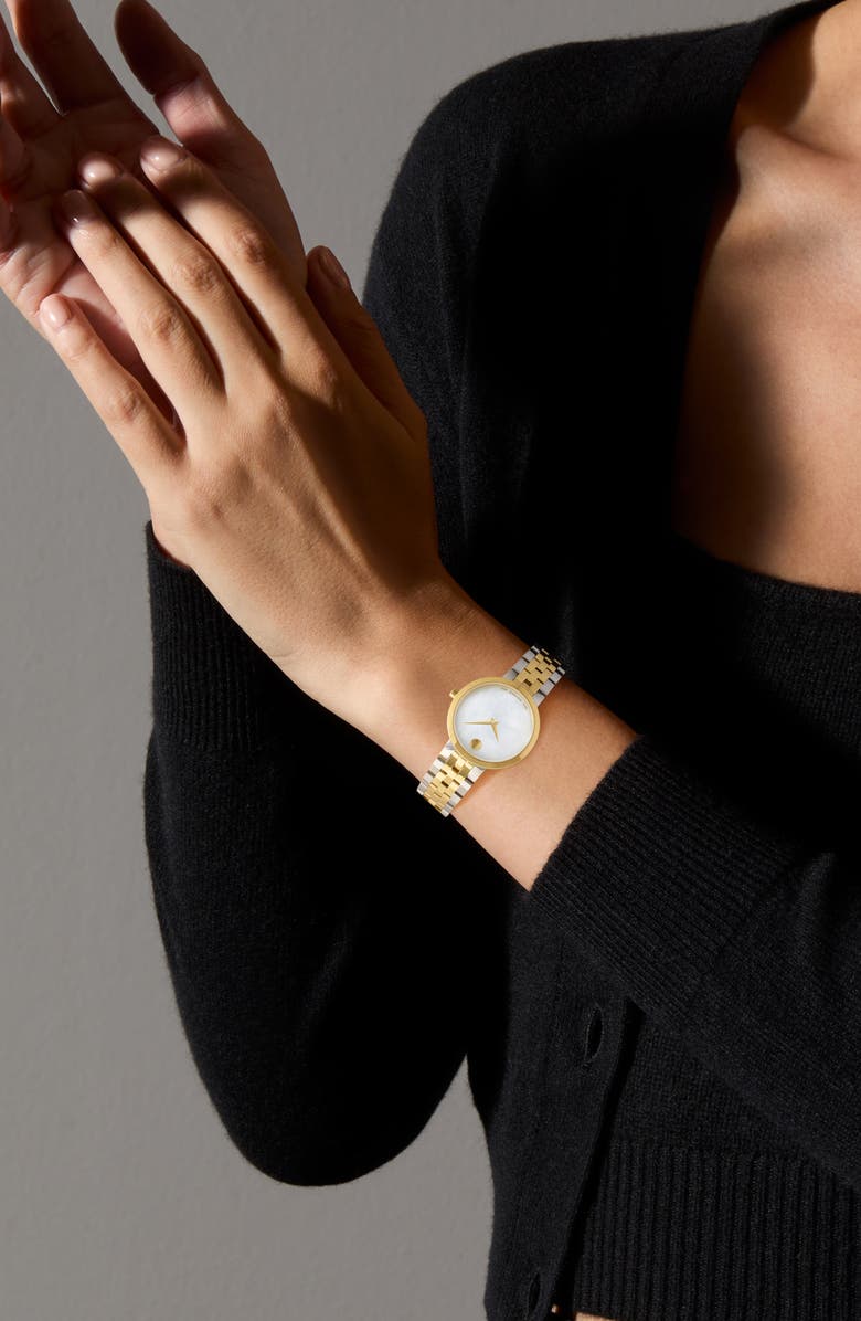 Movado Museum Classic Bracelet Watch, 29.5mm, Alternate, color, White Mother Of Pearl