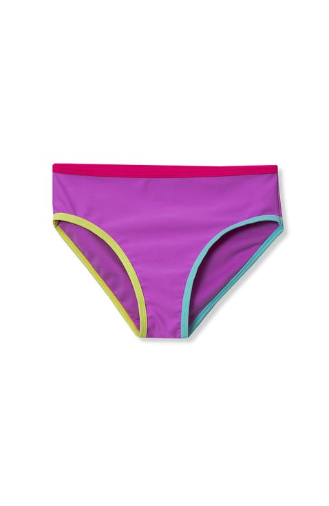 Girls Plus Chlorine Resistant Contrast Bikini Bottoms