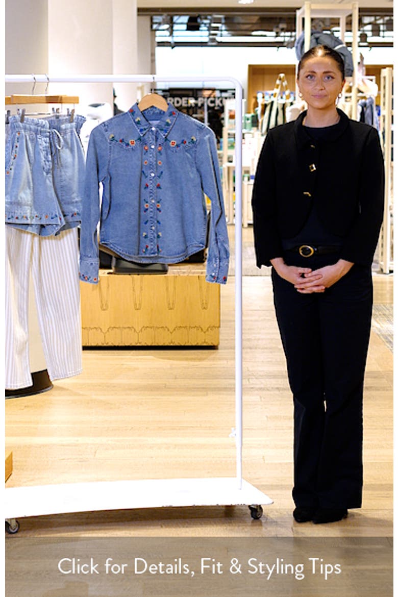 Bari Embroidered Western Chambray Button-Up Shirt video