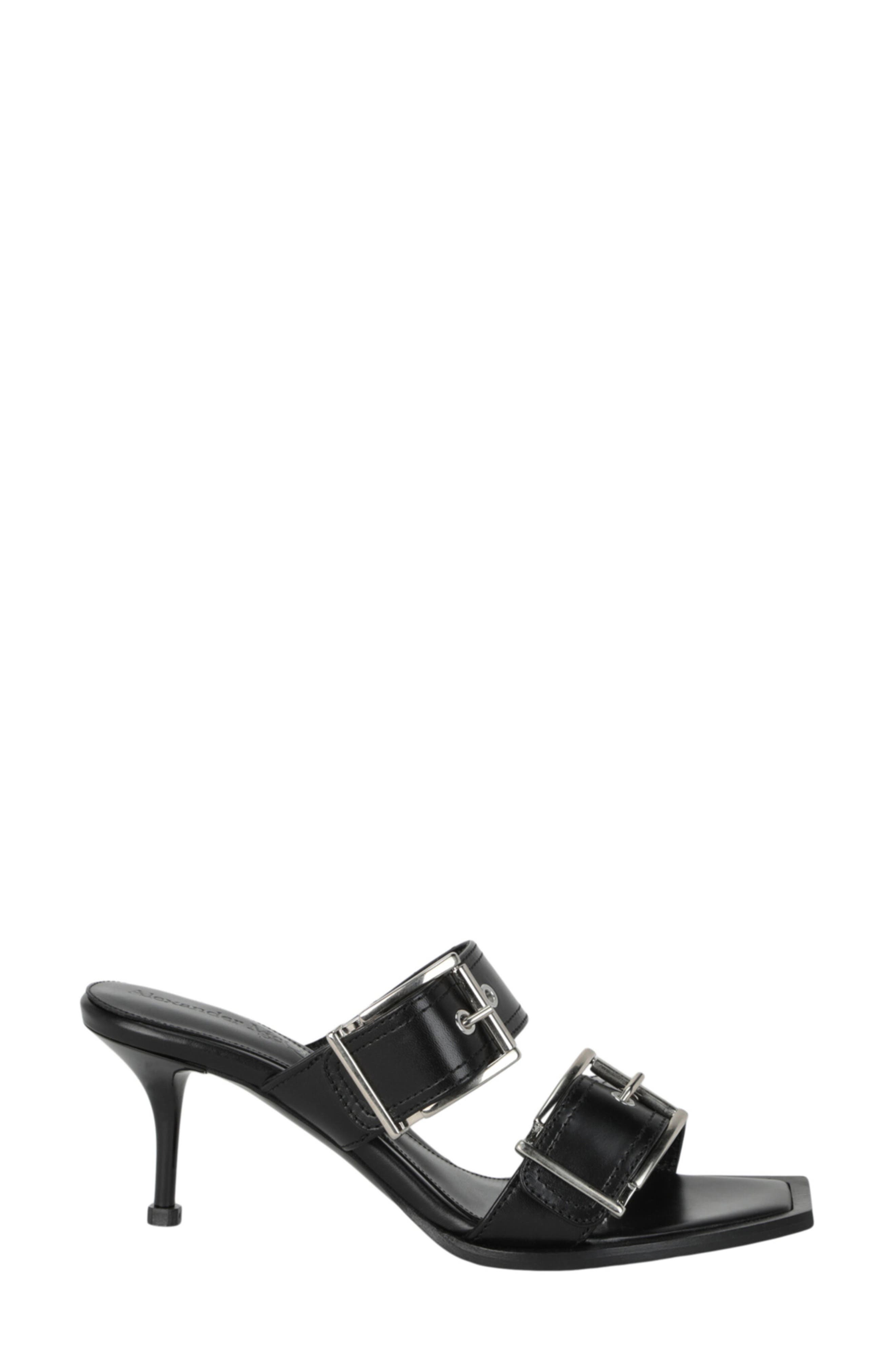 McQueen Punk Double Buckle Sandal, Alternate, color, 